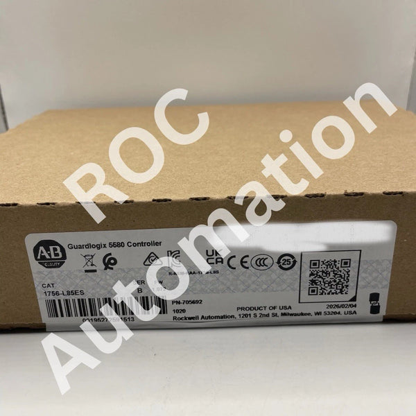 Sealed Pre-owned Allen Bradley 1756-L85ES / B GuardLogix 5580 Safety Controller