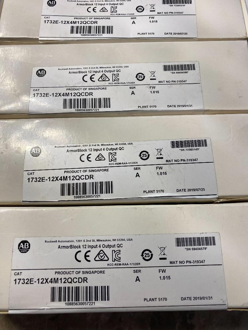 New Allen Bradley 1732E-12X4M12QCDR Armorblock Ethernet I/O Module ...