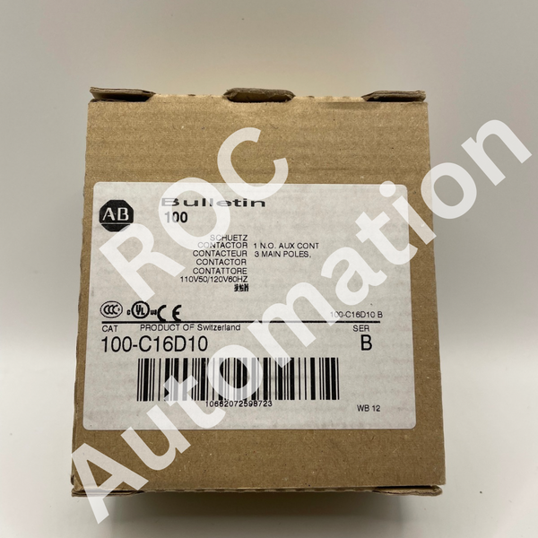 New Allen Bradley 100-C16D10 Ser B 3 Pole 1 N.O. Contactor