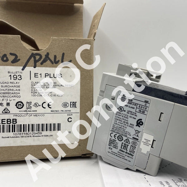New Allen Bradley 193-EEBB Series C E1 Plus Overload Relay