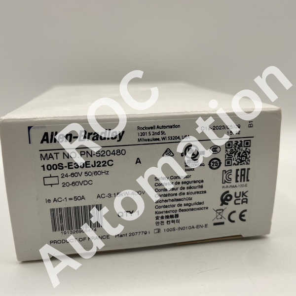 New Sealed Allen-Bradley 100S-E30EJ22C 32A 3-Pole Safety Contactor