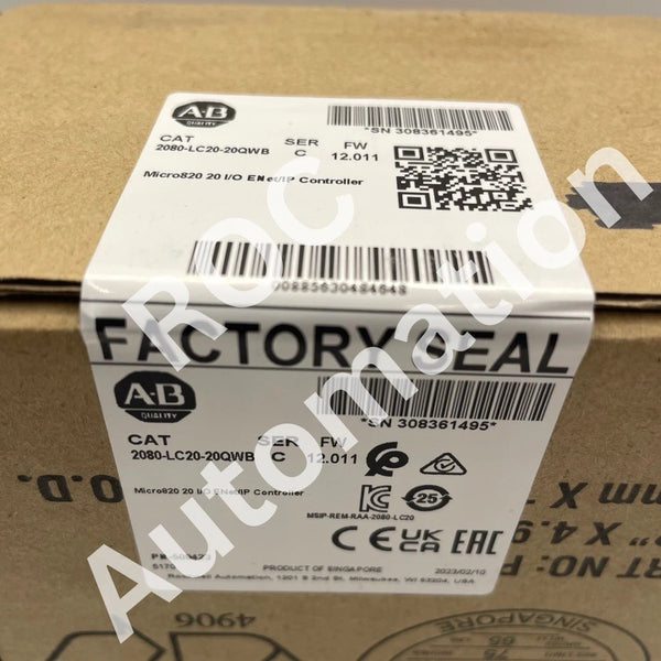 New Sealed Allen-Bradley 2080-LC20-20QWB Ser C Micro820 I/O ENet/IP Controller