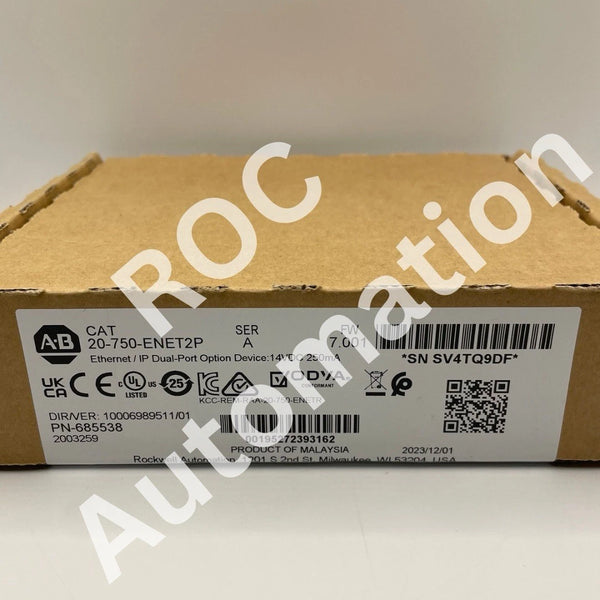 New Sealed Allen-Bradley 20-750-ENET2P Ethernet/IP Dual-port Option Device