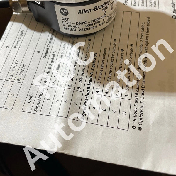 New Sealed Allen Bradley 847T-DN2C-RQ03000 Series A Encoder Module