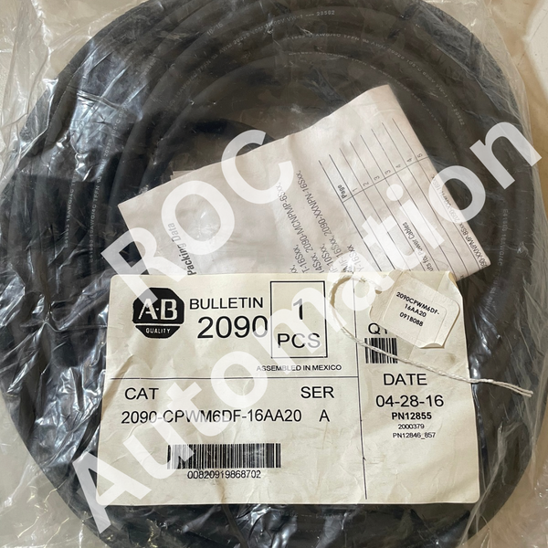 New Allen-Bradley 2090-CPWM6DF-16AA20 Power Cable - 16AWG 20M