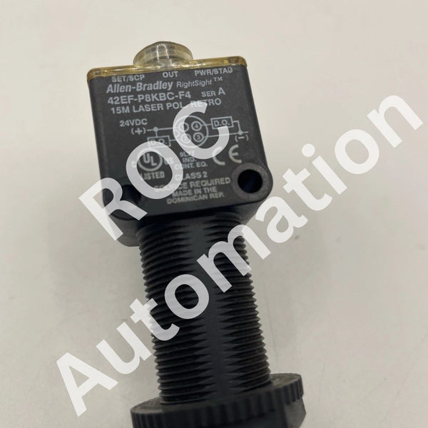 Allen-Bradley 42EF-P8KBC-F4 Ser A Photosensor Red Laser Photoswitch RightSight.