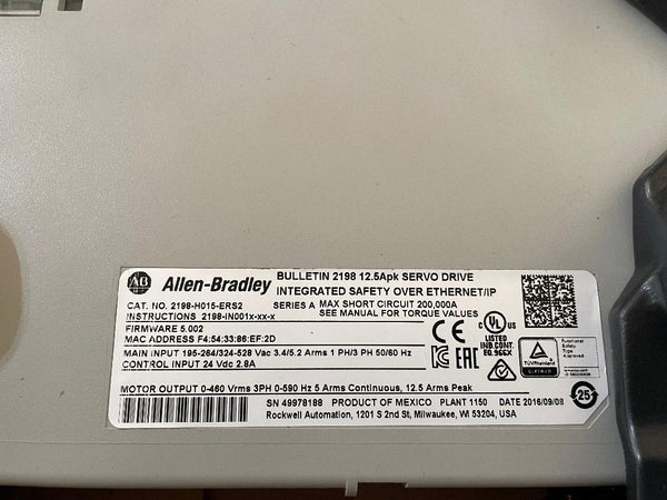 Allen Bradley 2198-H015-ERS2 /A Kinetix 5500 Servo Drive – Rocautomation
