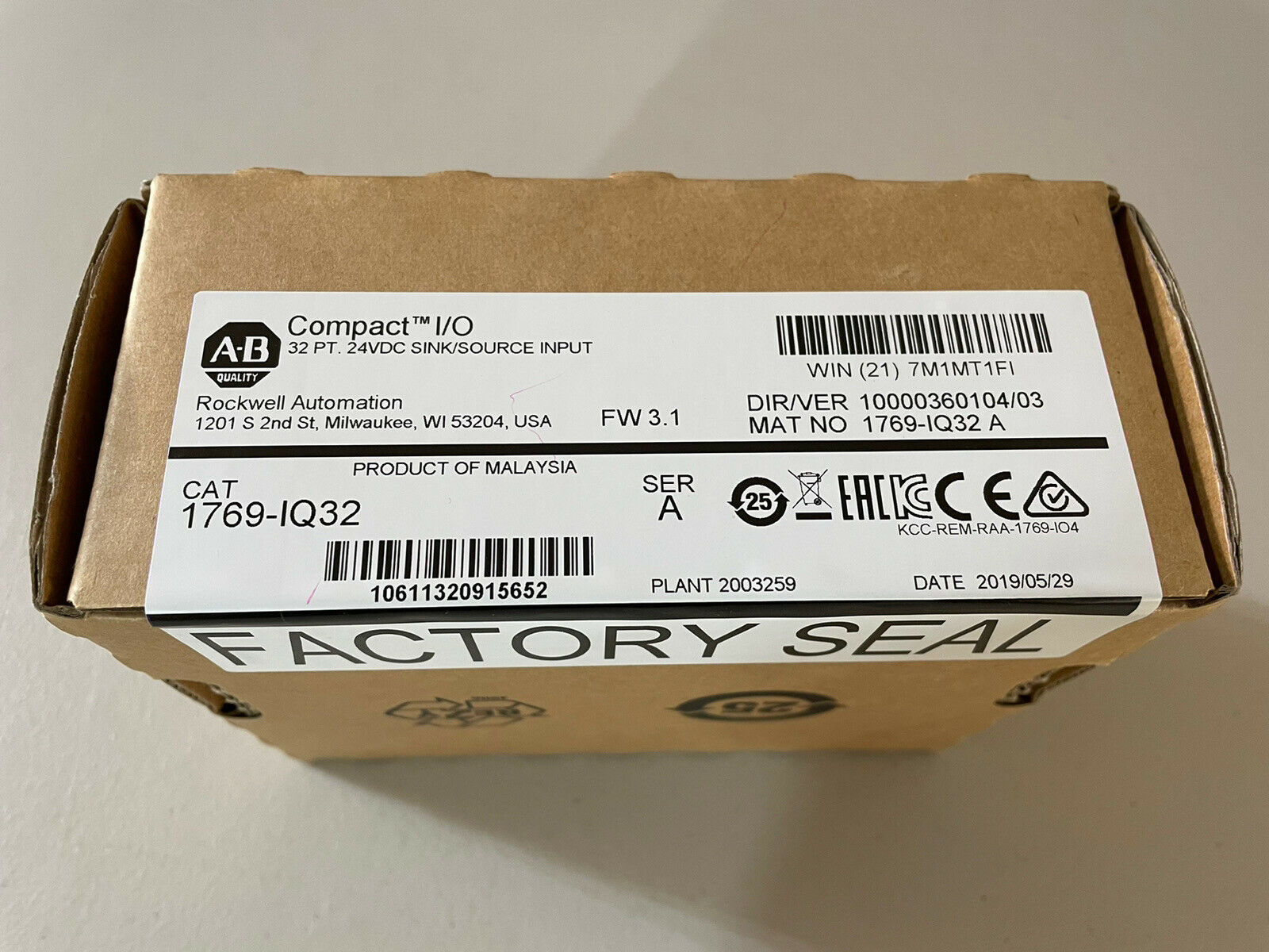 New Sealed 1769-IQ32 SER A – 24V DC Eingangsmodul Von Allen-Bradley, Originalverpackt – Für SPS-Systeme New Sealed 1769-IQ32 SER A – 24V DC Eingangsmodul Von Allen-Bradley, Originalverpackt – Für SPS-Systeme